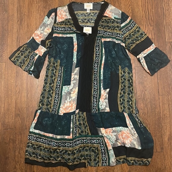 Maeve Anthropologie Peasant Patchwork Mixed Pattern Lace Detail Dress Size Small - Picture 8 of 8